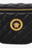 Versace Black Leather Quilted Medusa Belt Bag