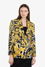 Versace Black/White/Yellow Barque Print Blazer Size 38