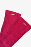 Versace Fushia Nappa Leather Wrist-Length Gloves Size S