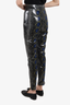 Versace Grey Snake Print Faux Leather High Shine Leggings Size 42