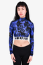 Versace Jeans Couture Black/Blue Logo Band Crop Top Size 36