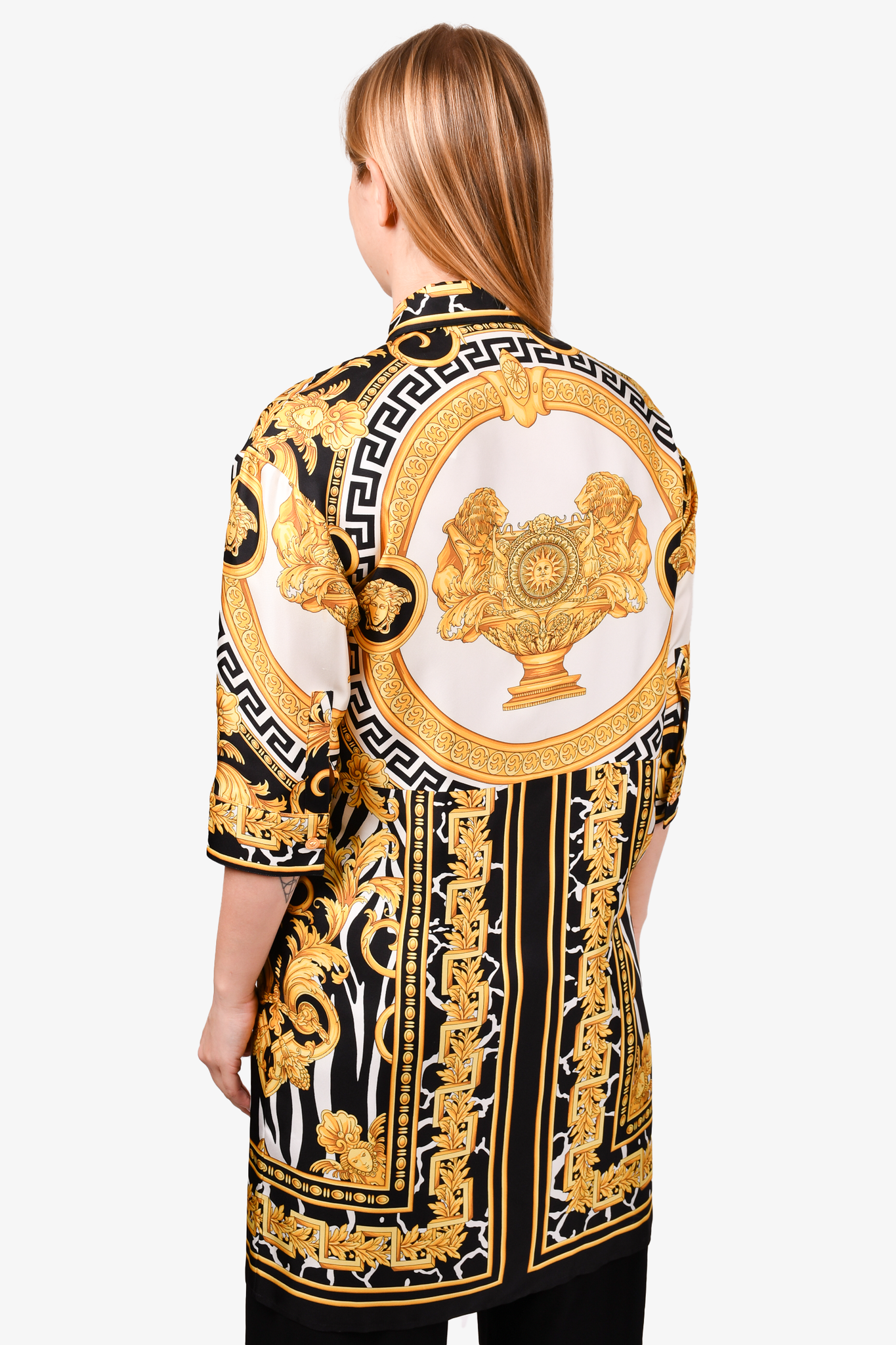 Versace Ladies Baroque Print Silk Shirt Dress, Brand Size 38