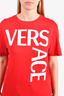 Versace Red/White Logo T-Shirt Size M