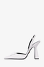 Versace White Leather Medusa Head Slingback Heel Size 39