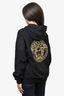 Versace x Fendi Black Cotton "Fendace" Hoodie with Gold Embroidery Size M