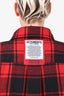 Vetements Red/Black Check Padded Shirt Jacket Size M