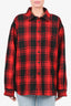 Vetements Red/Black Check Padded Shirt Jacket Size M