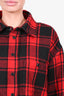 Vetements Red/Black Check Padded Shirt Jacket Size M