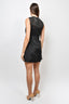 Victoria Victoria Beckham Black Grid Sleeveless Bow Dress with Slip Size 4