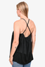 Vince Black Silk Rouched Flowy Tank Top Size S