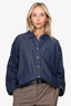 Weekend Max Mara Blue Denim Oversized Shirt Size 14