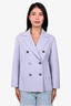 Weekend Max Mara Light Blue Wool Double Breasted Jacket Size 8