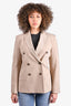 Weekend Max Mara Tan Wool Double Breasted Blazer Size 6