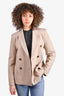 Weekend Max Mara Tan Wool Double Breasted Blazer Size 6