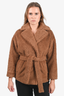 Weekend Max Mara Tan Wool Short Teddy Jacket Size 0 US