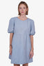 Wilfred Blue Puff Sleeve Mini Dress Size M