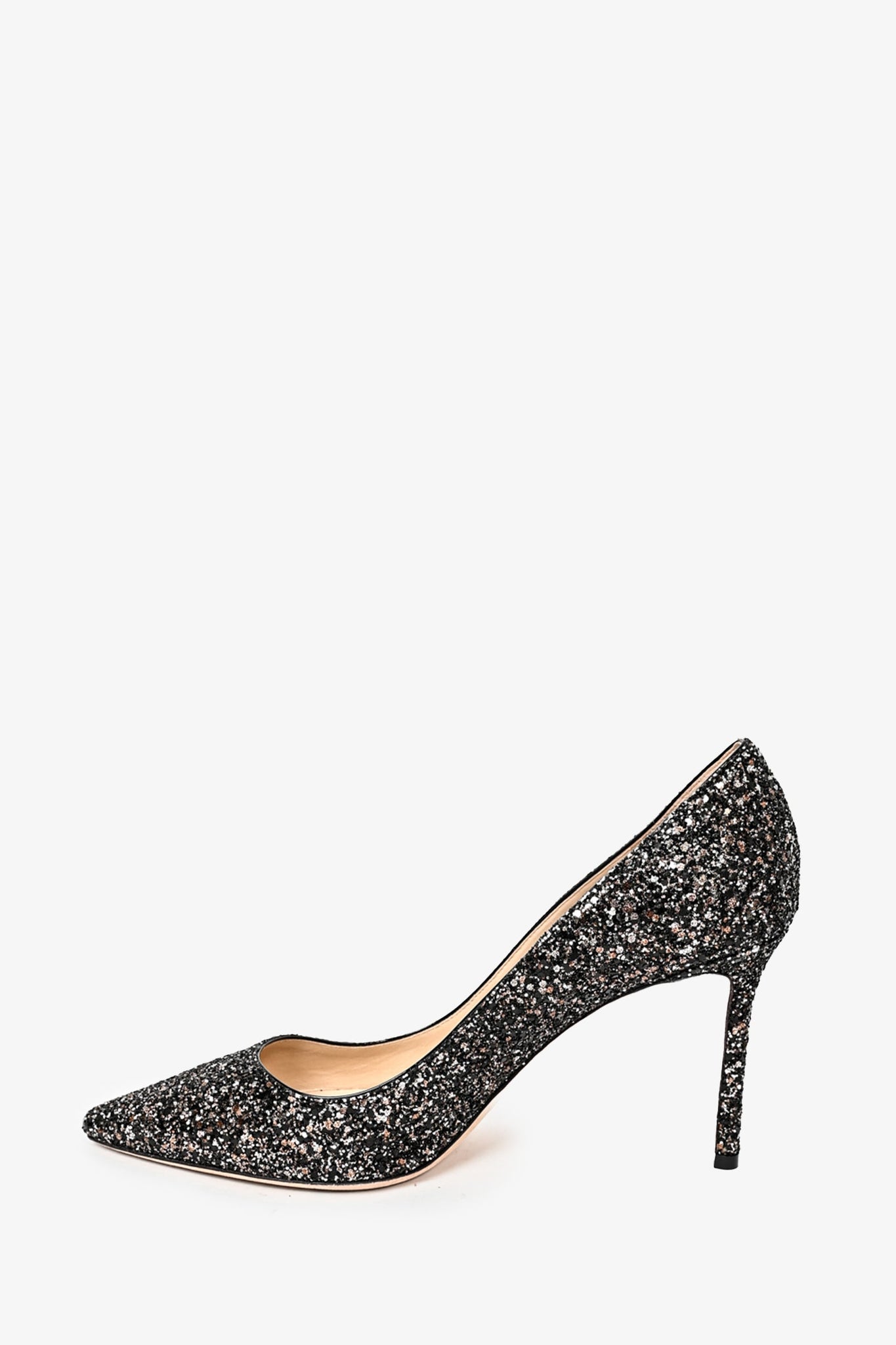 Jimmy choo romy hot sale black glitter