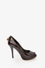 Louis Vuitton Burgundy Patent Leather Peep Toe Heel Size 37