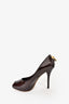 Louis Vuitton Burgundy Patent Leather Peep Toe Heel Size 37