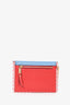 Miu Miu Red/Blue Leather Envelope Heart Pouch w/ Chain