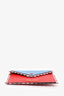 Miu Miu Red/Blue Leather Envelope Heart Pouch w/ Chain