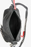 Prada Black/Red Nylon Studded 'Cylindrical Vela' Shoulder Bag