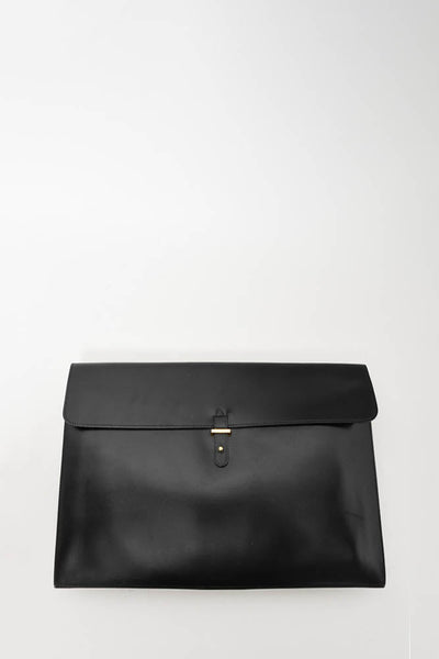 Hermes Black Box Leather Large Portfolio Document Holder w/ Back