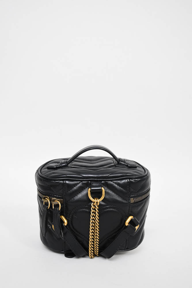 Gucci Black Leather Marmont Mini Round Backpack Mine Yours