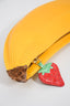 Charlotte Olympia Yellow Leather Banana Clutch with Python Skin Strap